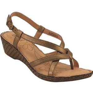 New born bronze wedge sandals (in box - nwt)